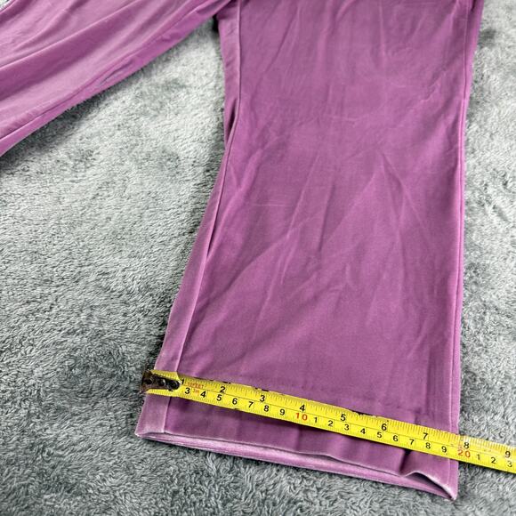 Wildfang Pants Womens 16 Purple Empower Velvet Slim Crop Stretch Trousers New - Picture 4 of 13